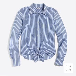 Jcrew striped tie front top XXS